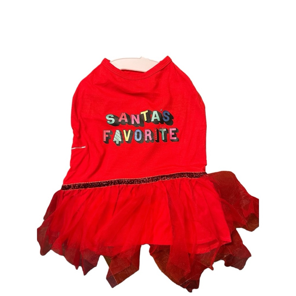Pet Dog Red Holiday dress